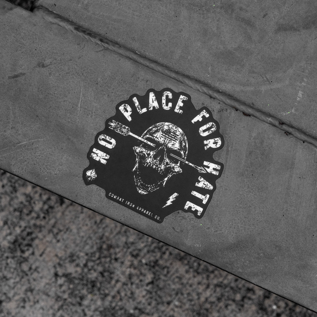 No Place For Hate Skull Decal