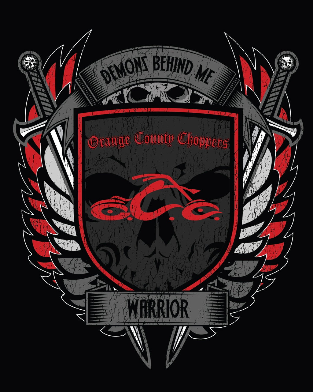 Closeout- Orange County Choppers Collaboration "Warrior" Unisex Black Hoodie