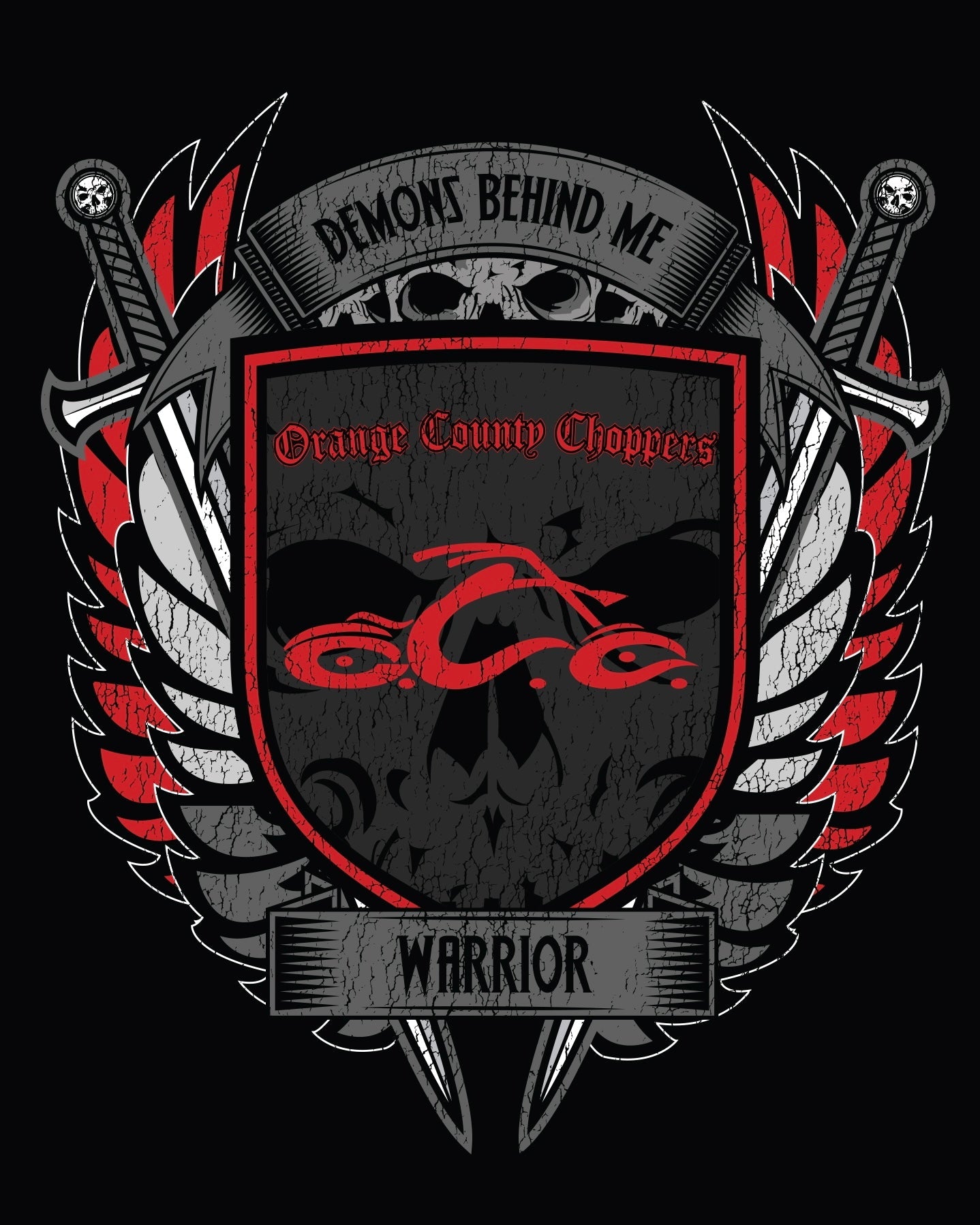 Closeout- Orange County Choppers Collaboration "Warrior" Unisex Black Hoodie