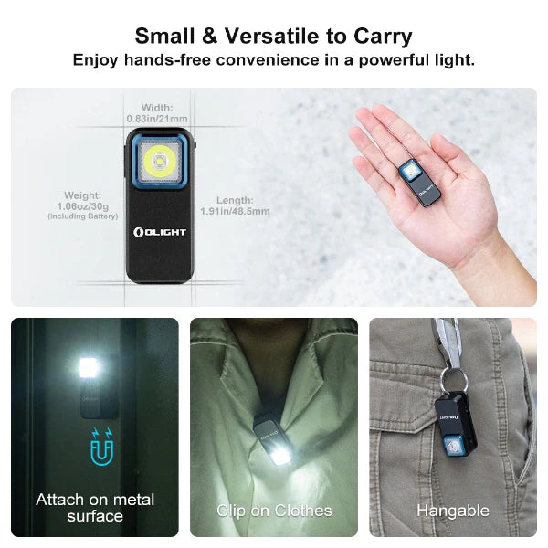 OLIGHT OCLIPBK Oclip Clip Light with White and Red Light - Black