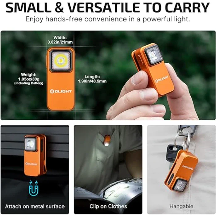 OLIGHT OCLIPOG Oclip Clip Light with White and Red Light - Orange