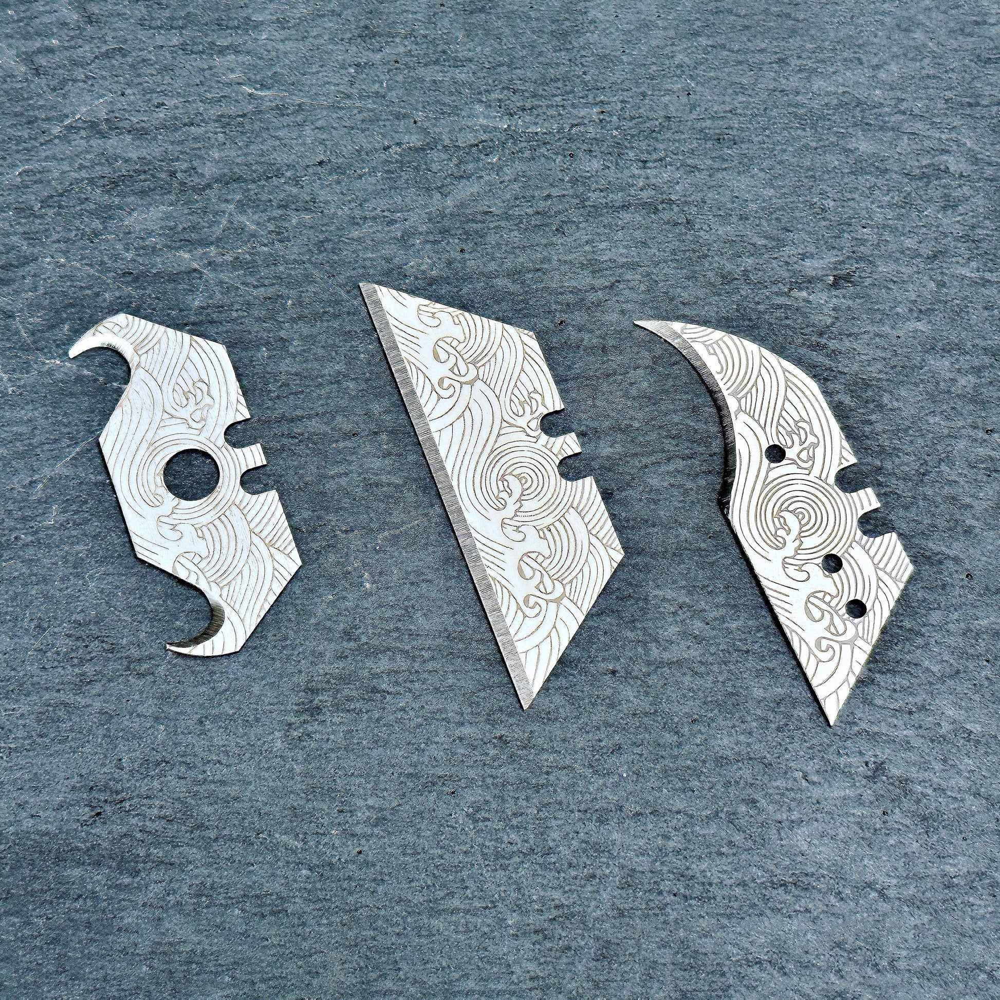 Stinger Laser Engraved Utility Razor Blades, Utility Knife Blades Replacement - Ocean Wave
