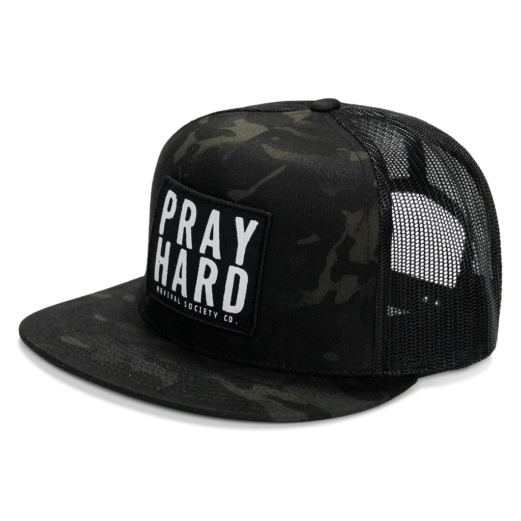 Pray Hard Patch Flatbill Hat