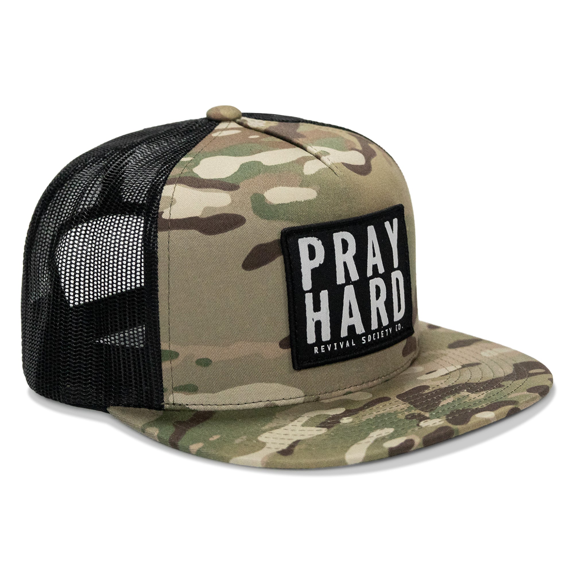 Pray Hard Patch Flatbill Hat