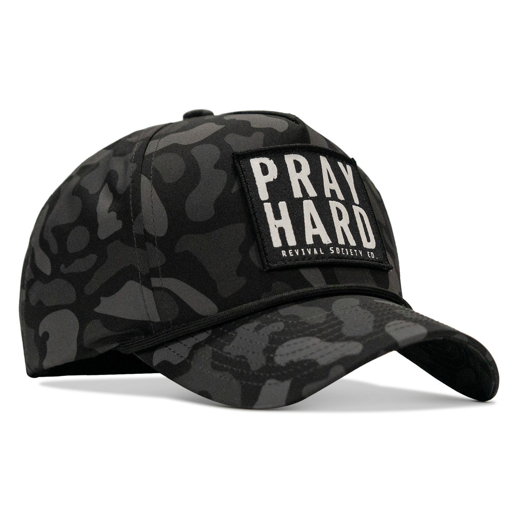 Pray Hard Patch 5 Pannel Rope Snapback