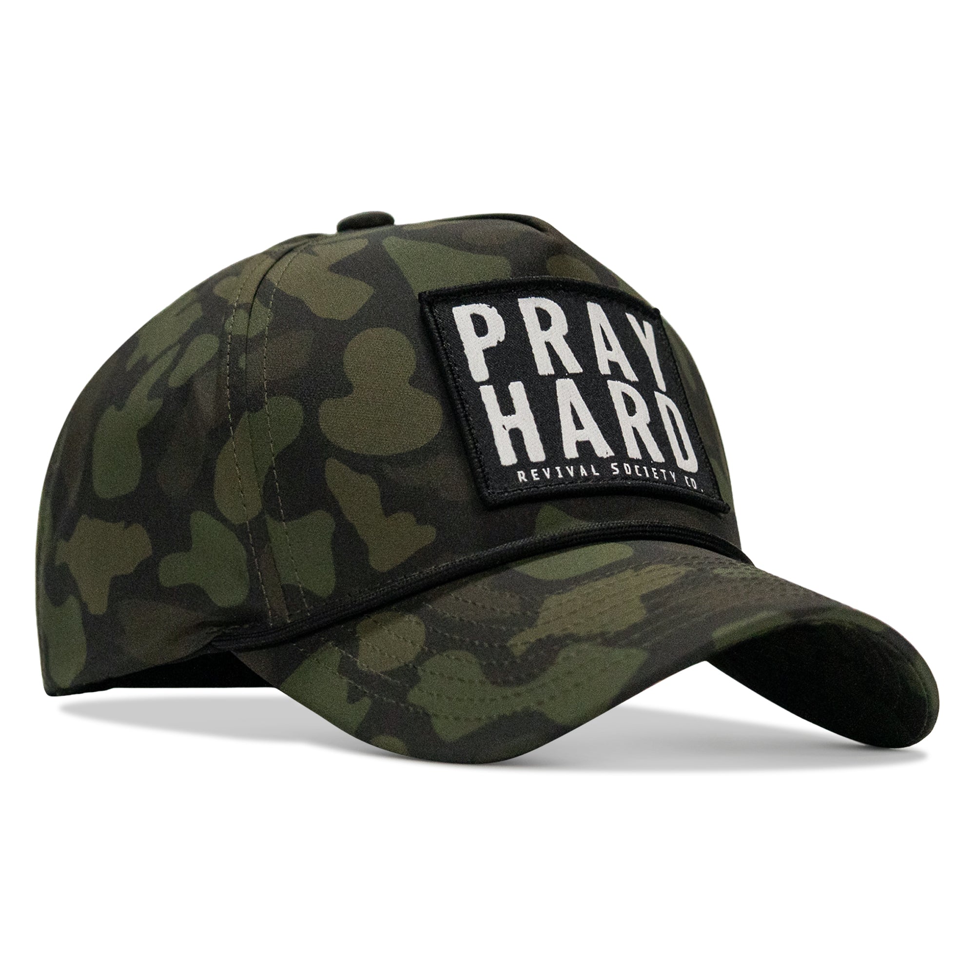 Pray Hard Patch 5 Pannel Rope Snapback