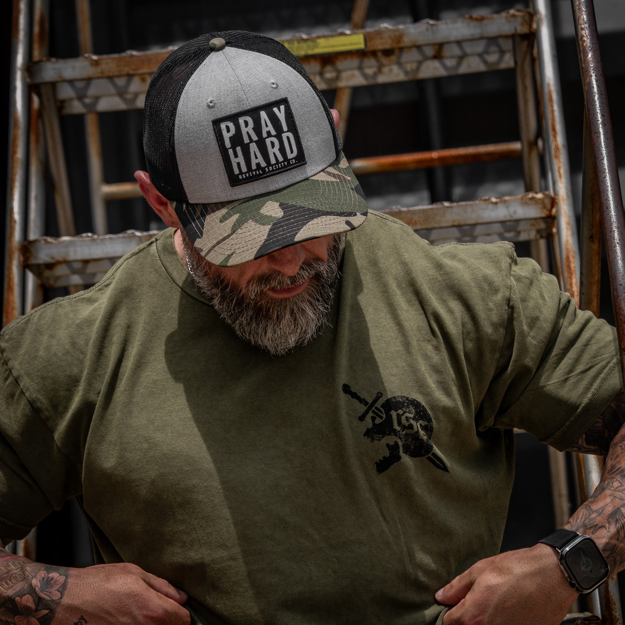 Pray Hard Patch Original Ripstop Snapback Hat