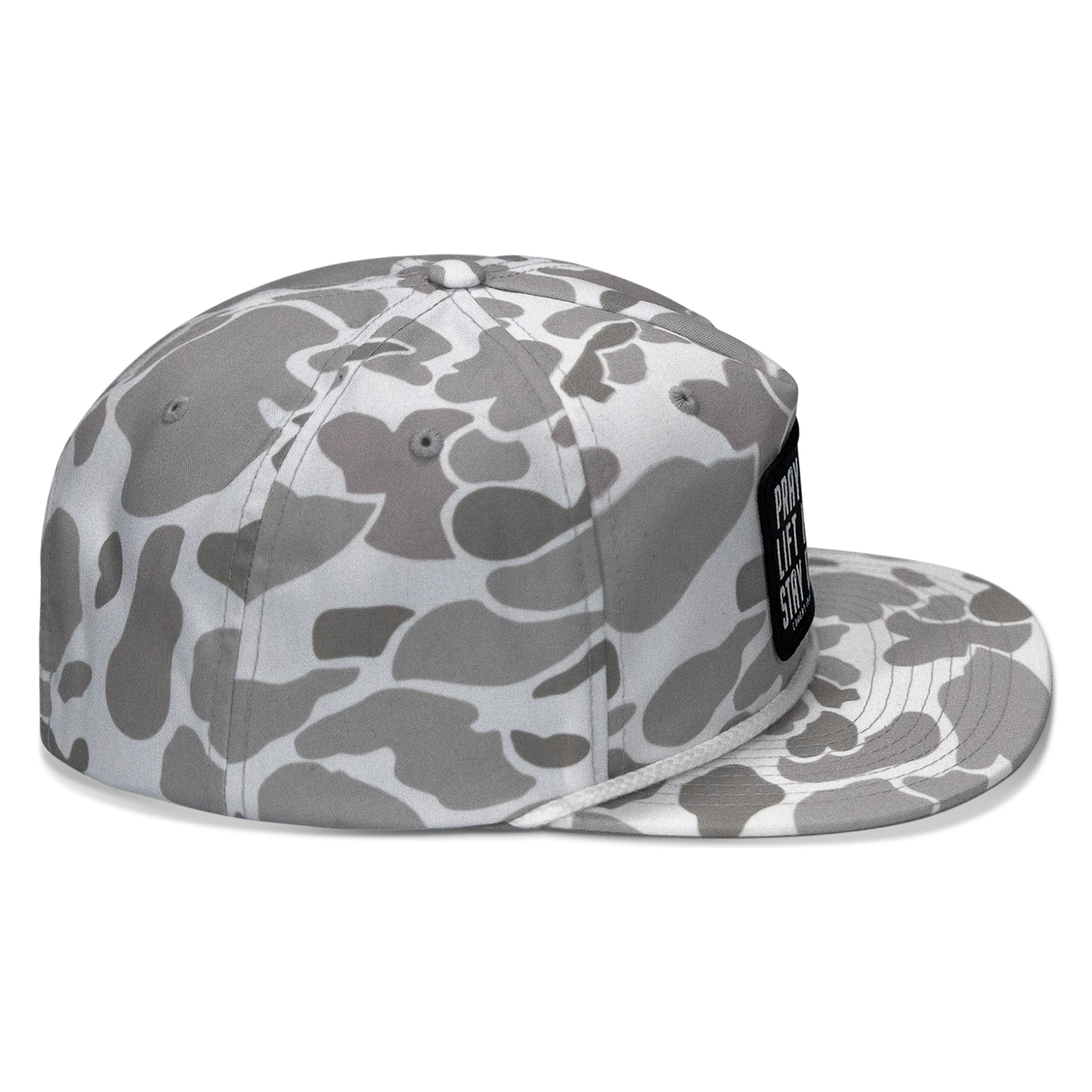 Pray Hard. Lift Heavy. Stay Deadly Patch Flatbill Hat