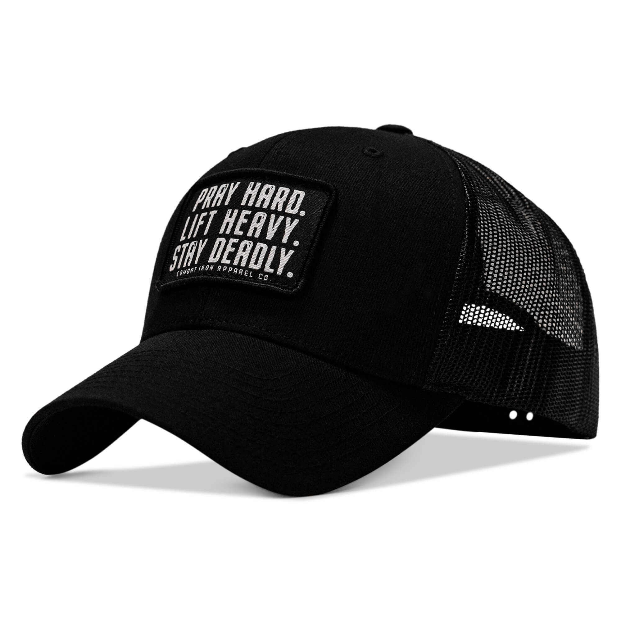 Pray Hard. Lift Heavy. Stay Deadly. Patch Snapback