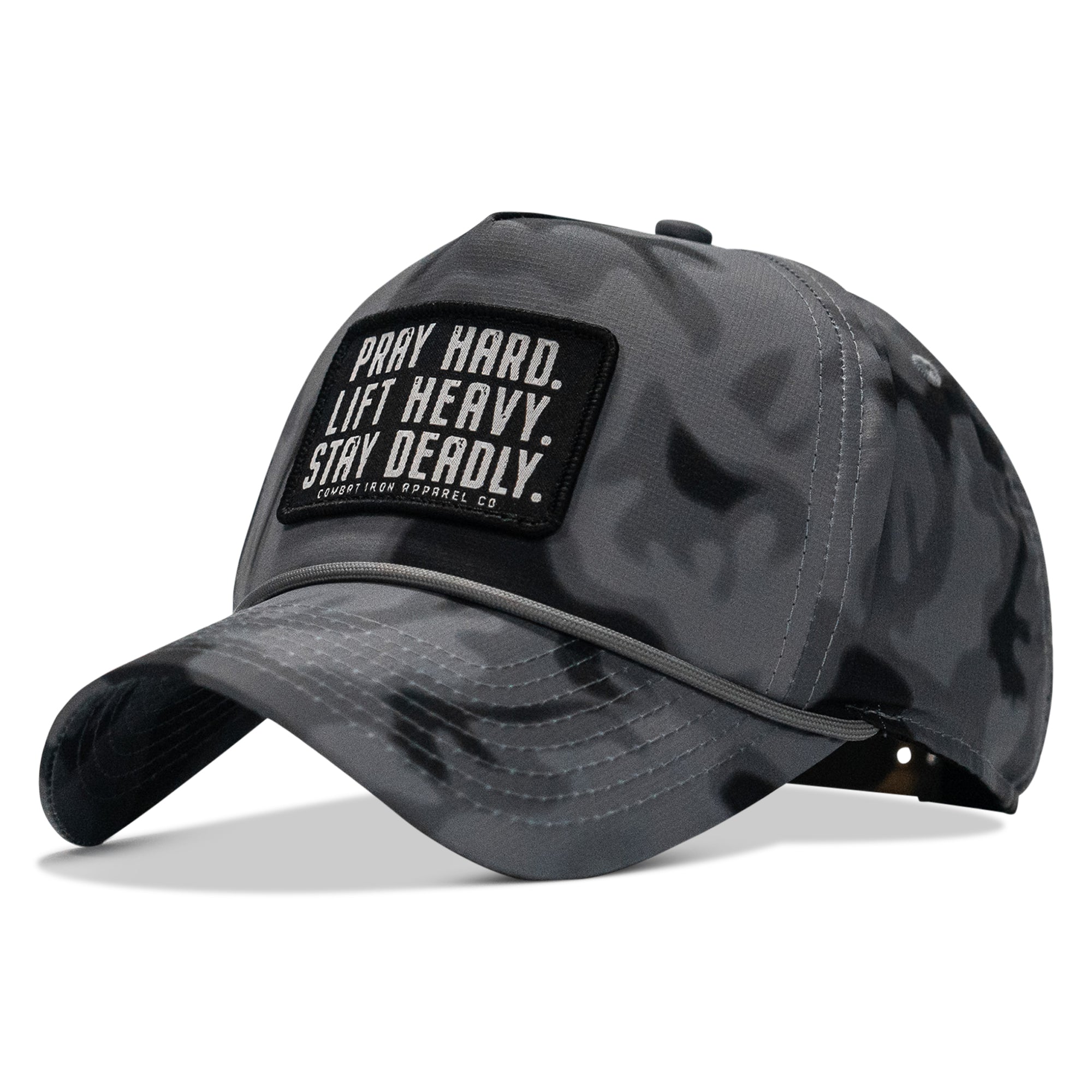 Pray Hard. Lift Heavy. Stay Deadly. Patch Waterproof Weekender Snapback