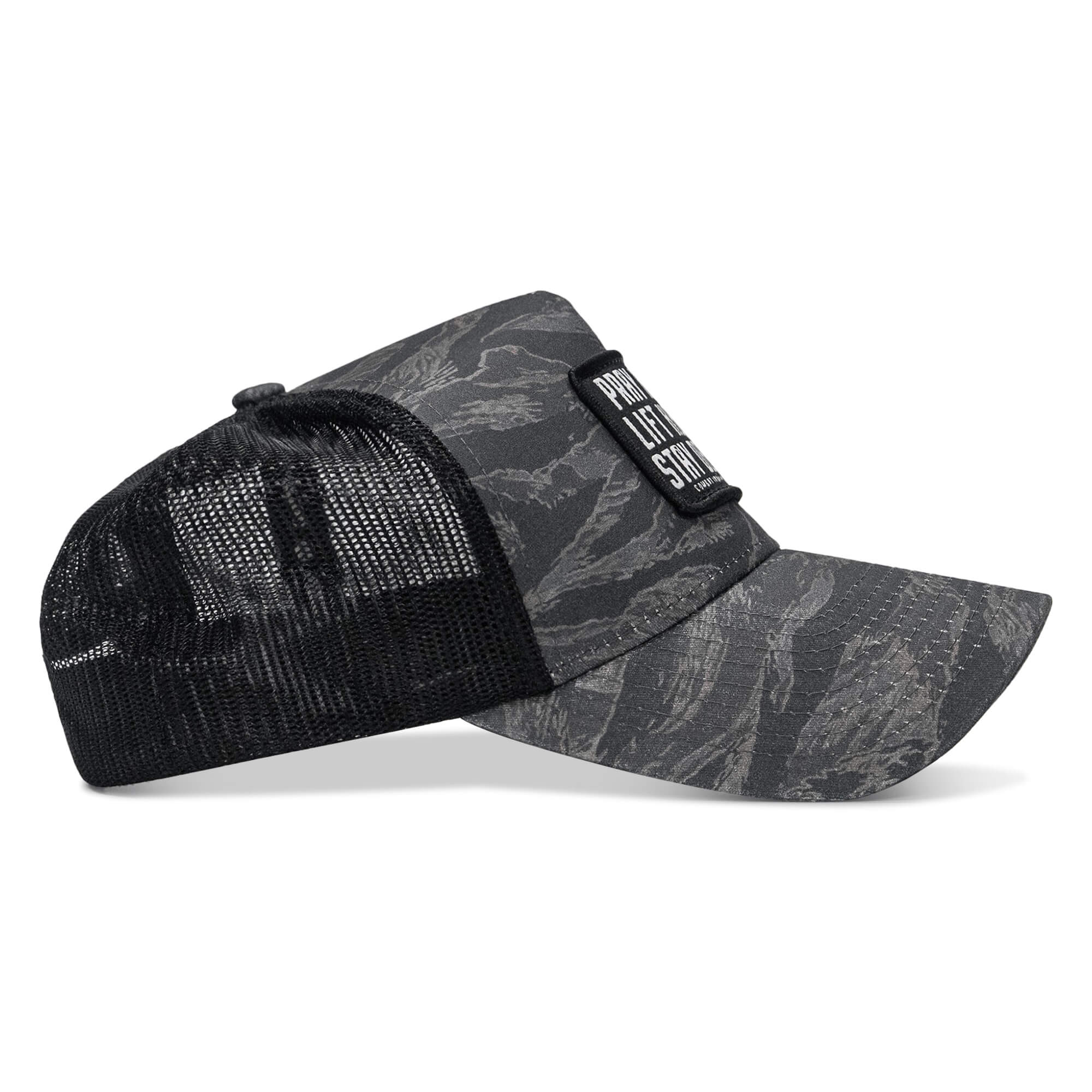Pray Hard. Lift Heavy. Stay Deadly. Patch Five Panel Breacher Snapback Hat