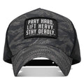 Pray Hard. Lift Heavy. Stay Deadly. Patch Five Panel Breacher Snapback Hat