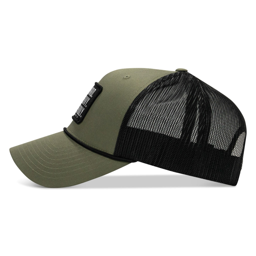 Pray Hard. Lift Heavy. Stay Deadly. Patch Rope Snapback Hat