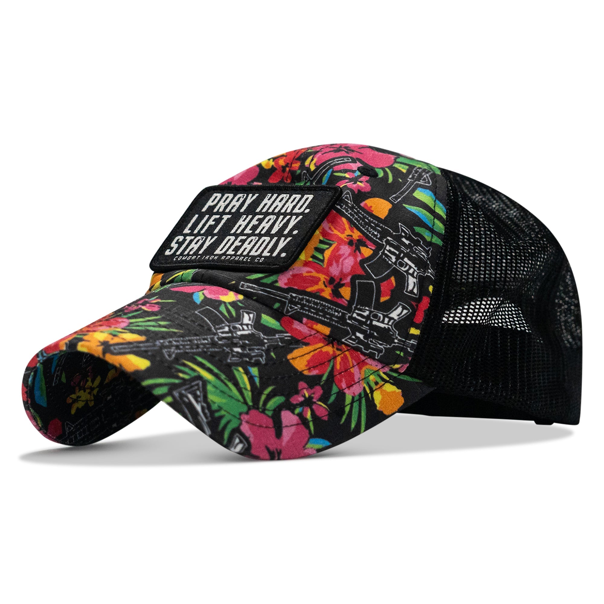 Pray Hard. Lift Heavy. Stay Deadly. Patch Tactical Ripstop Mesh Snapback Hat