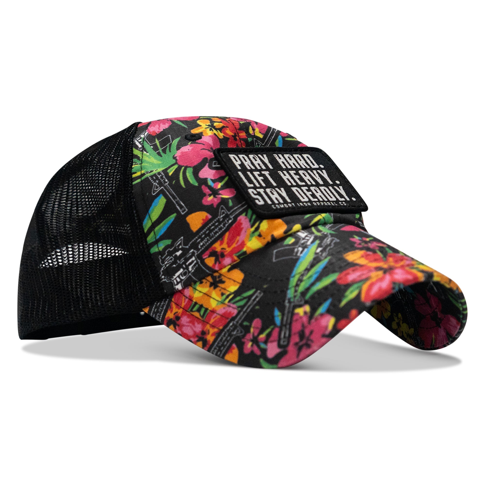Pray Hard. Lift Heavy. Stay Deadly. Patch Tactical Ripstop Mesh Snapback Hat