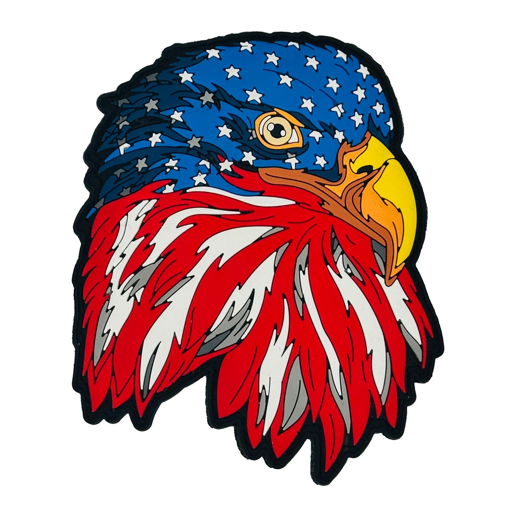 The Ultimate expression of Freedom the American Flag Eagle PVC Patch - 4" Tall with Hook Backing