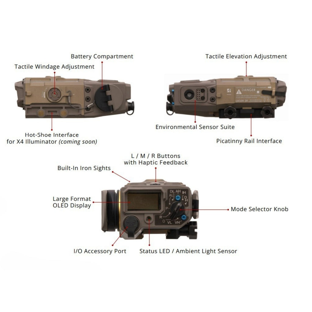 Maztech X4-LRF Gen 2 - Improved Up to 16,400 Yards Ranging & Ballistic Solver - Enhanced Laser Precision