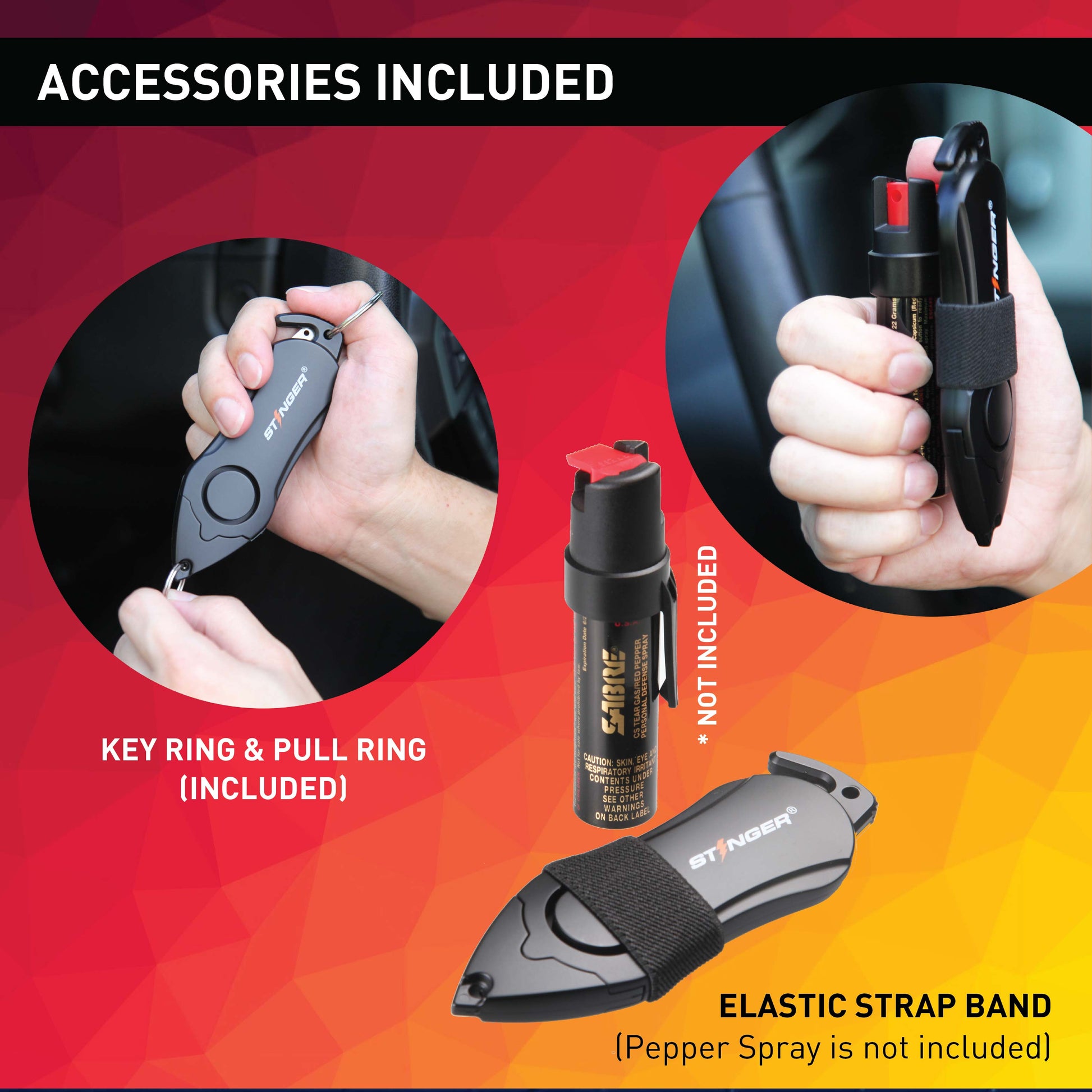 Stinger Life-Saving Whip Car Emergency Tools + Personal Alarm (Black)