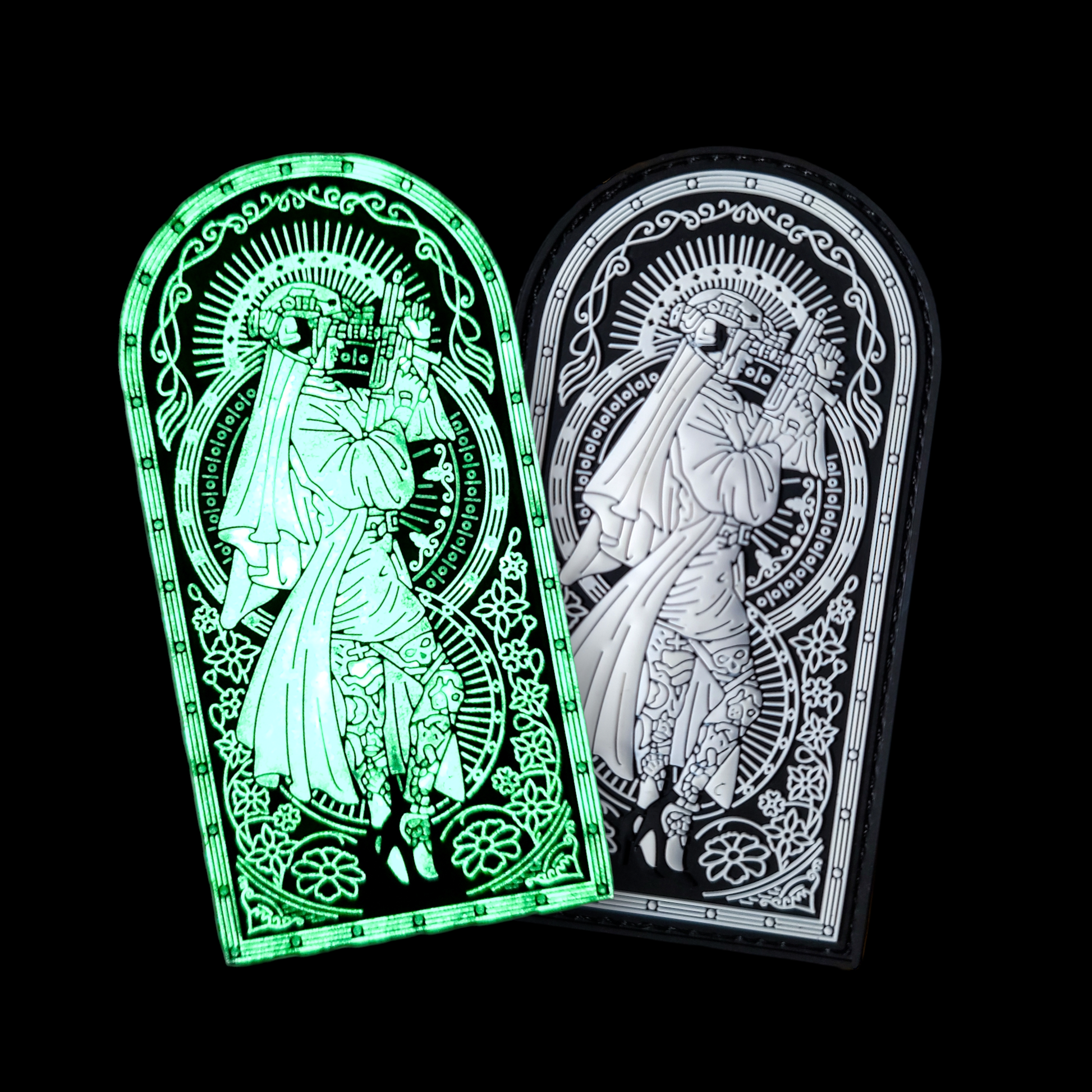 GITD Tactical Nun -  4" x 3" PVC Velcro Morale Patch