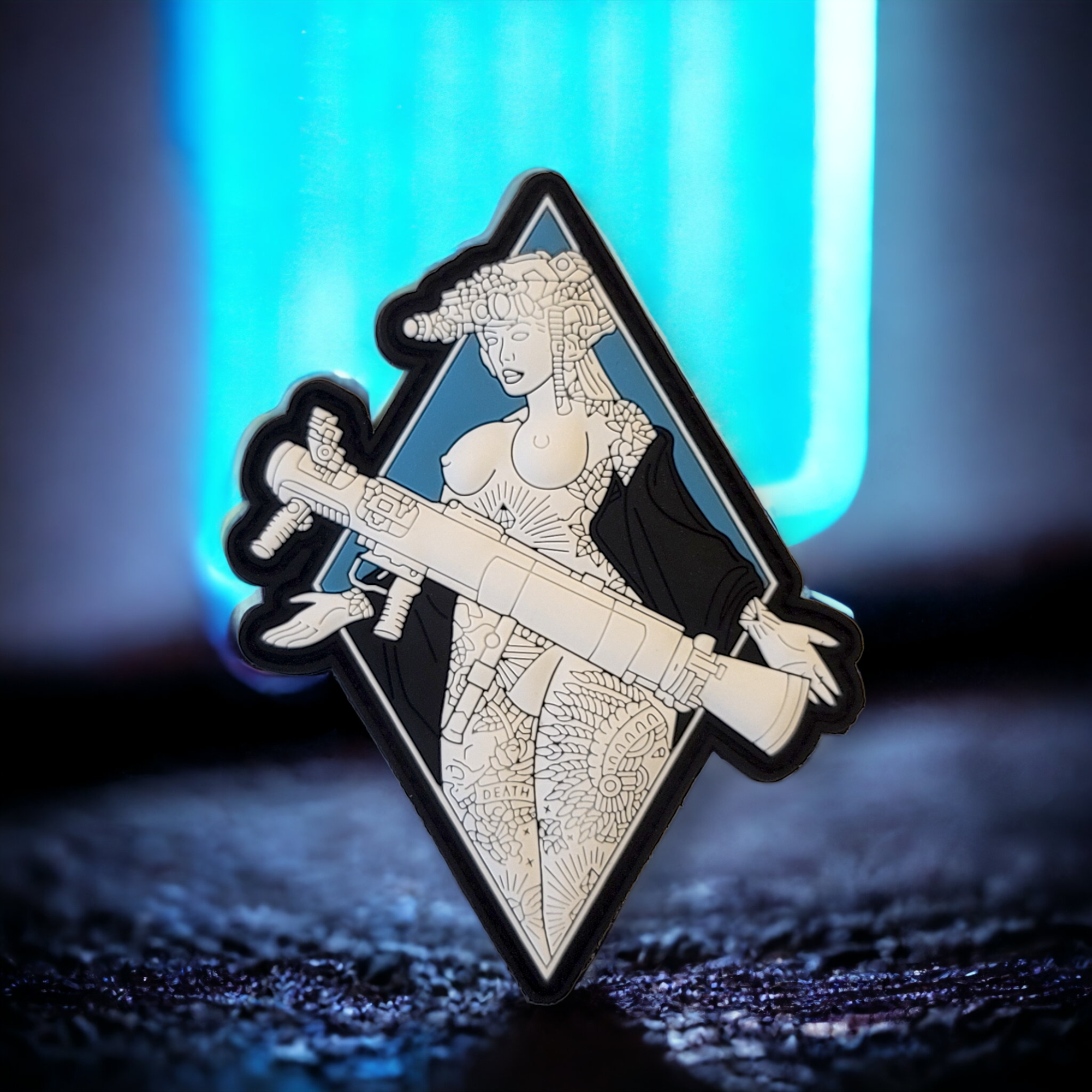 GITD Lady Gustaf  - 4"x 3" PVC Velcro Morale Patch