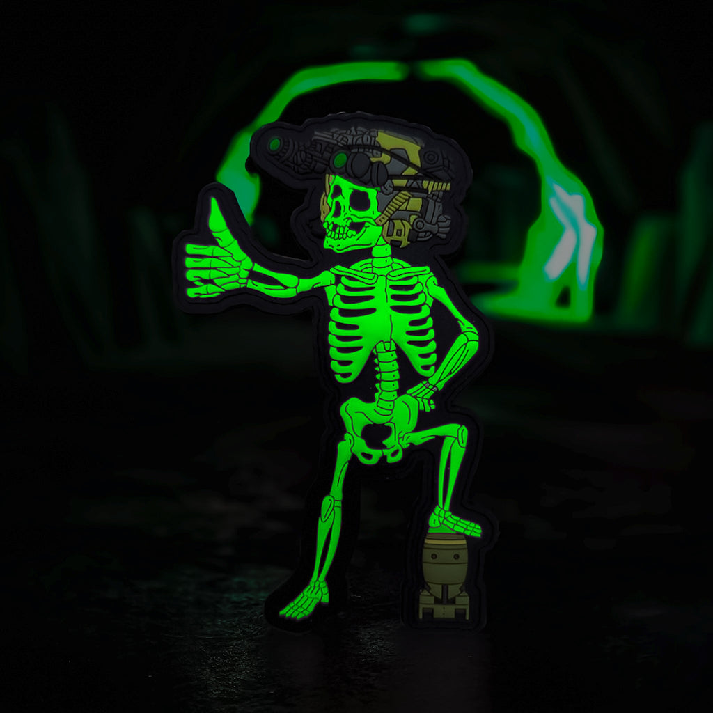 Rad Walker PVC Morale Patch - GITD -  4" x 2.5" PVC Velcro Morale Patch