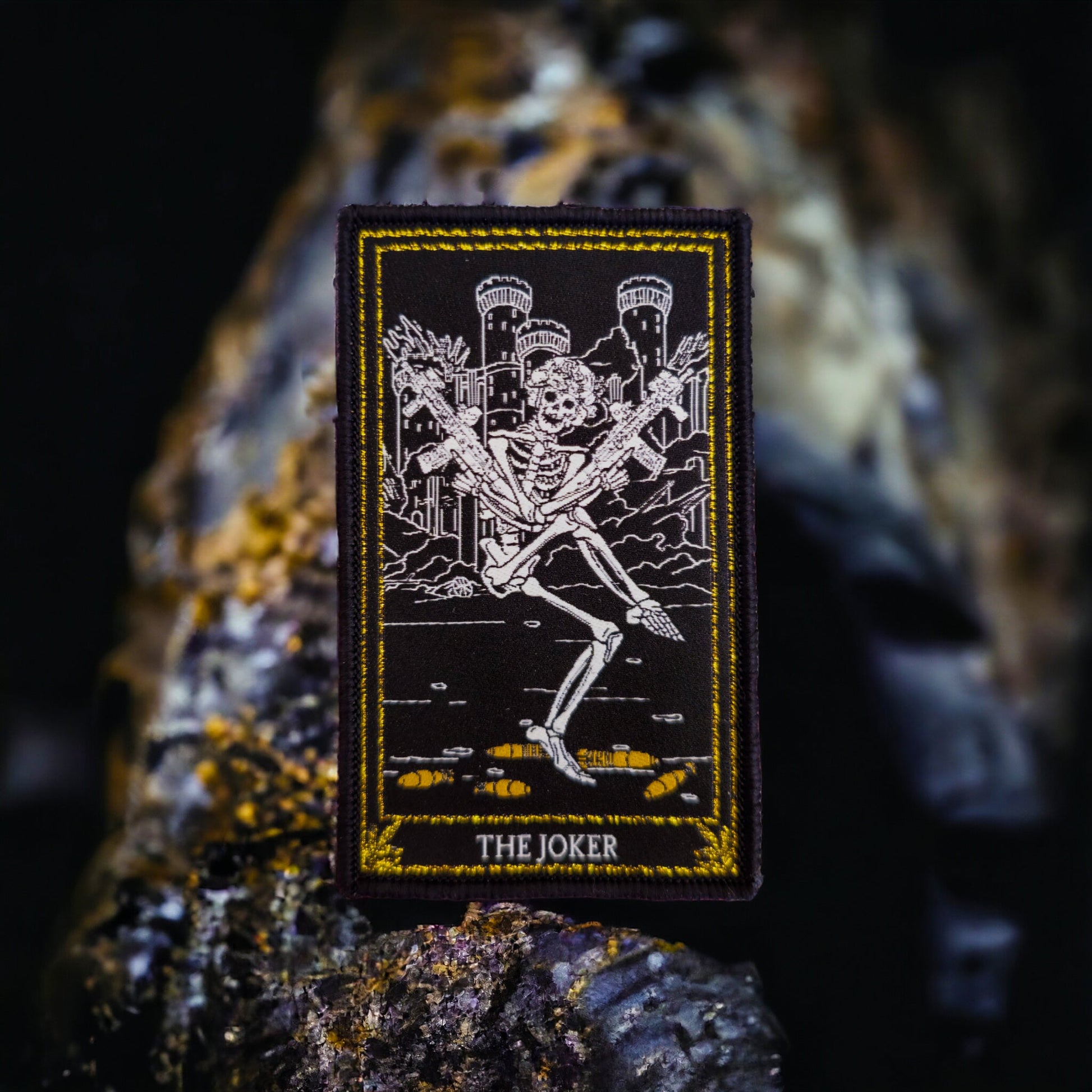 The Joker - Tarot #4 - 4" x 3.5" Mettalic Woven Velcro Morale Patch