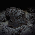 Echoes Of War - 4" x 4" - Dark Blue Leather Velcro Morale Patch