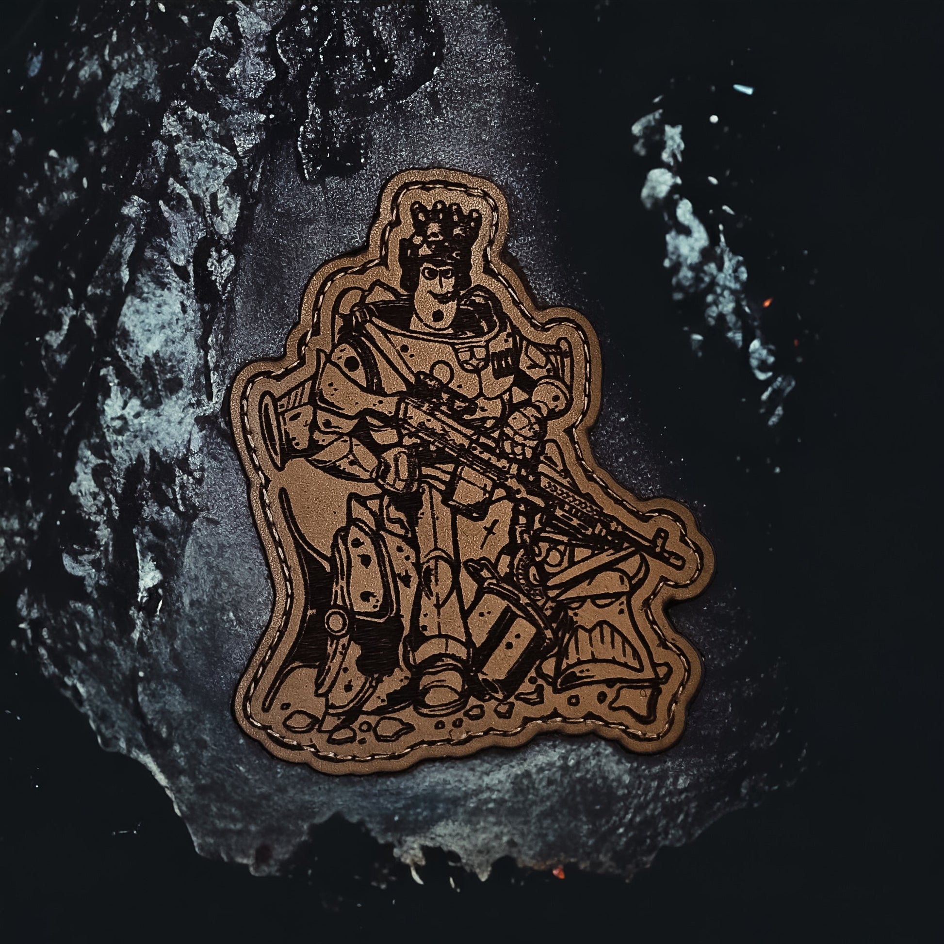 Buzzlightyear - 4" x 4" - Tan Leather Velcro Morale Patch