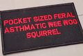 ASOS -Pocket Sized Feral Squirrel- 2x4 Patch - Black w/Red