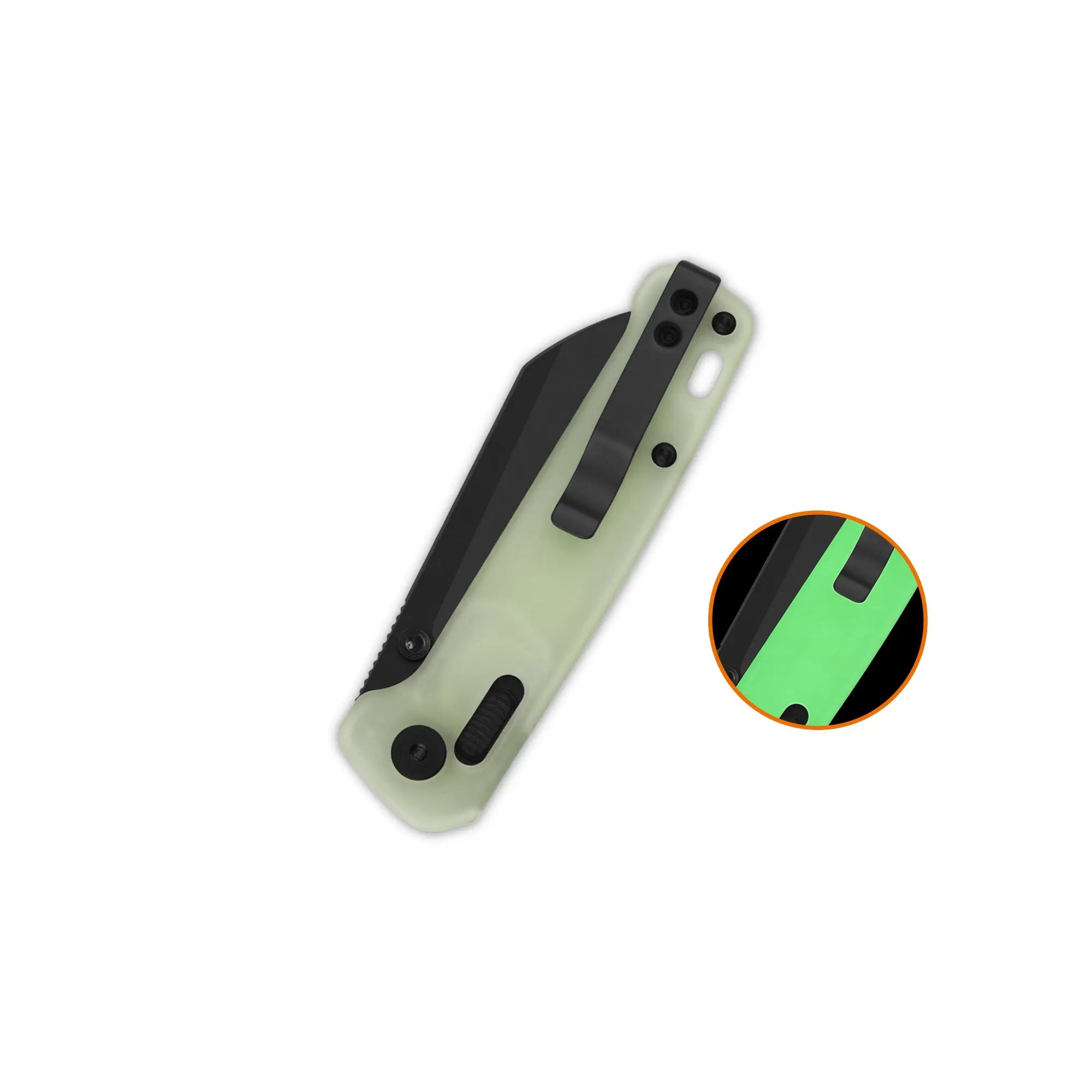 QSP Penguin Glyde Lock Black 14C28N Glow in the Dark Resin Folding Knife