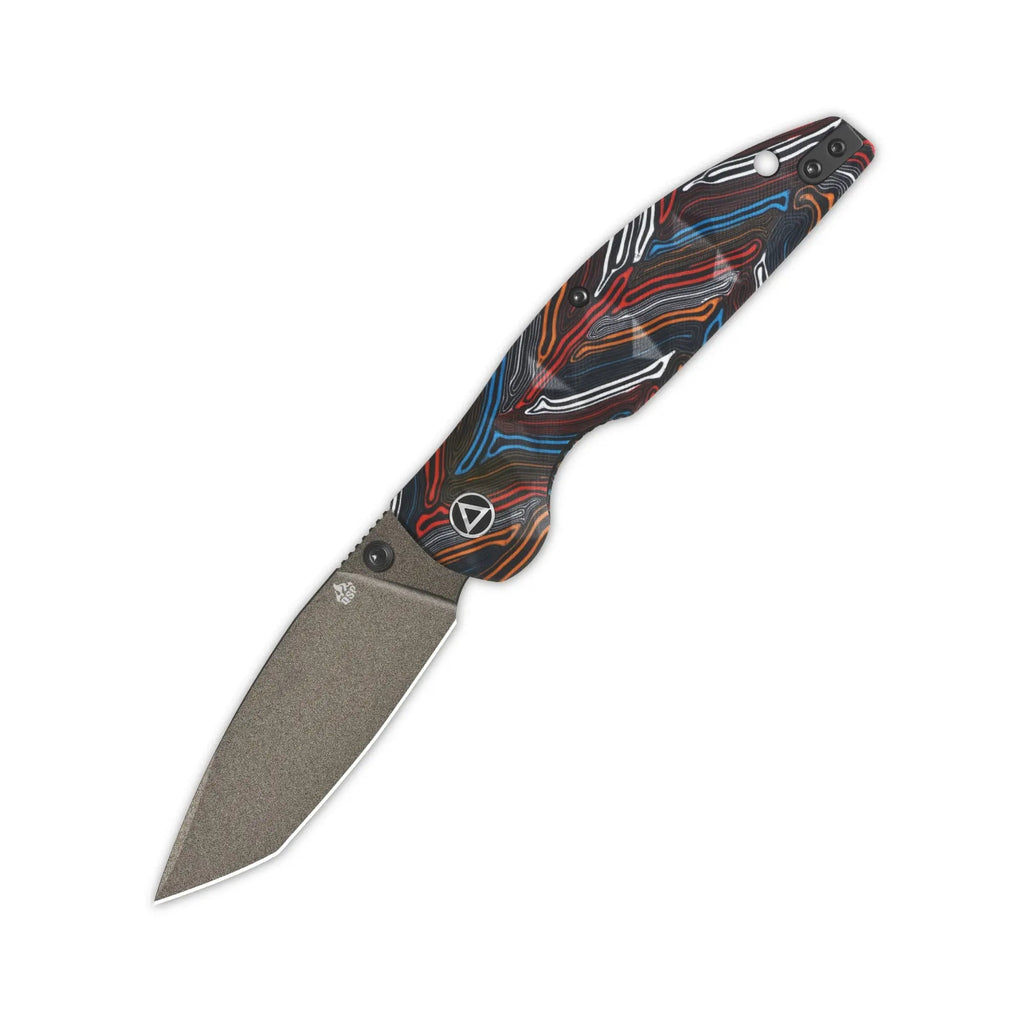 QSP Turtle Punk Champagne 14C28N Colorful G10 Liner Lock Folding Knife