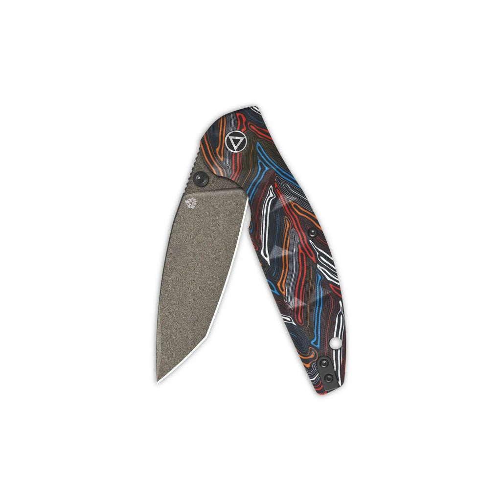 QSP Turtle Punk Champagne 14C28N Colorful G10 Liner Lock Folding Knife