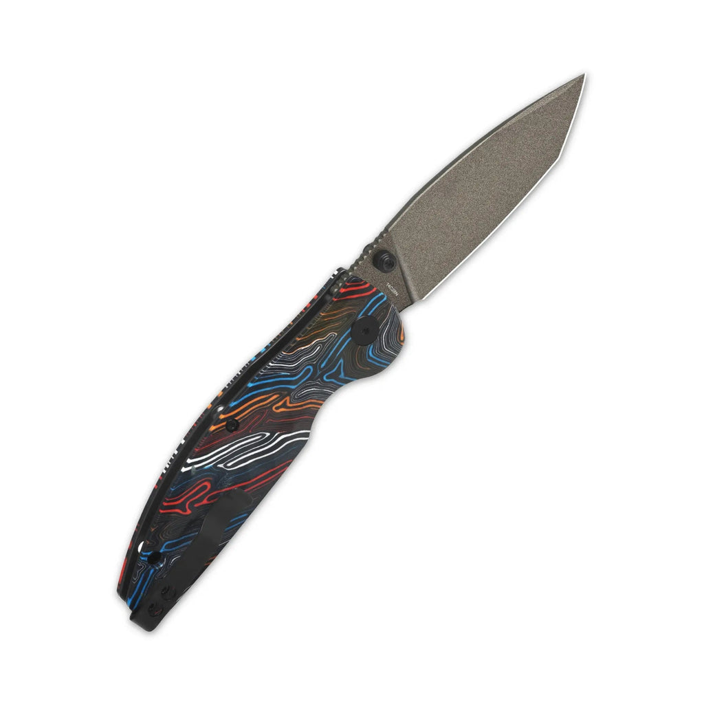 QSP Turtle Punk Champagne 14C28N Colorful G10 Liner Lock Folding Knife