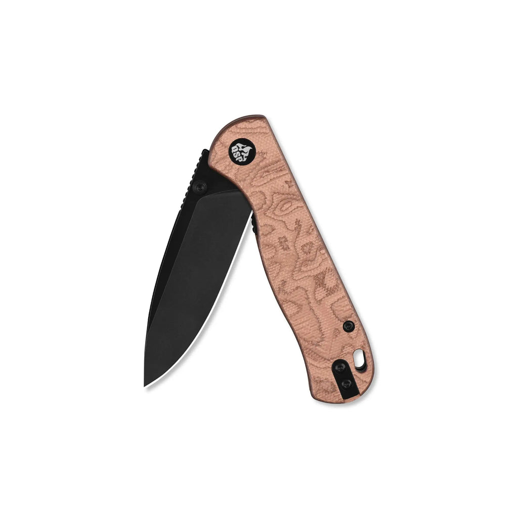 QSP Ferret Black Nitro V Copper Foil G10 Liner Lock Folding Knife