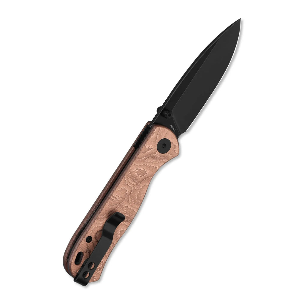 QSP Ferret Black Nitro V Copper Foil G10 Liner Lock Folding Knife