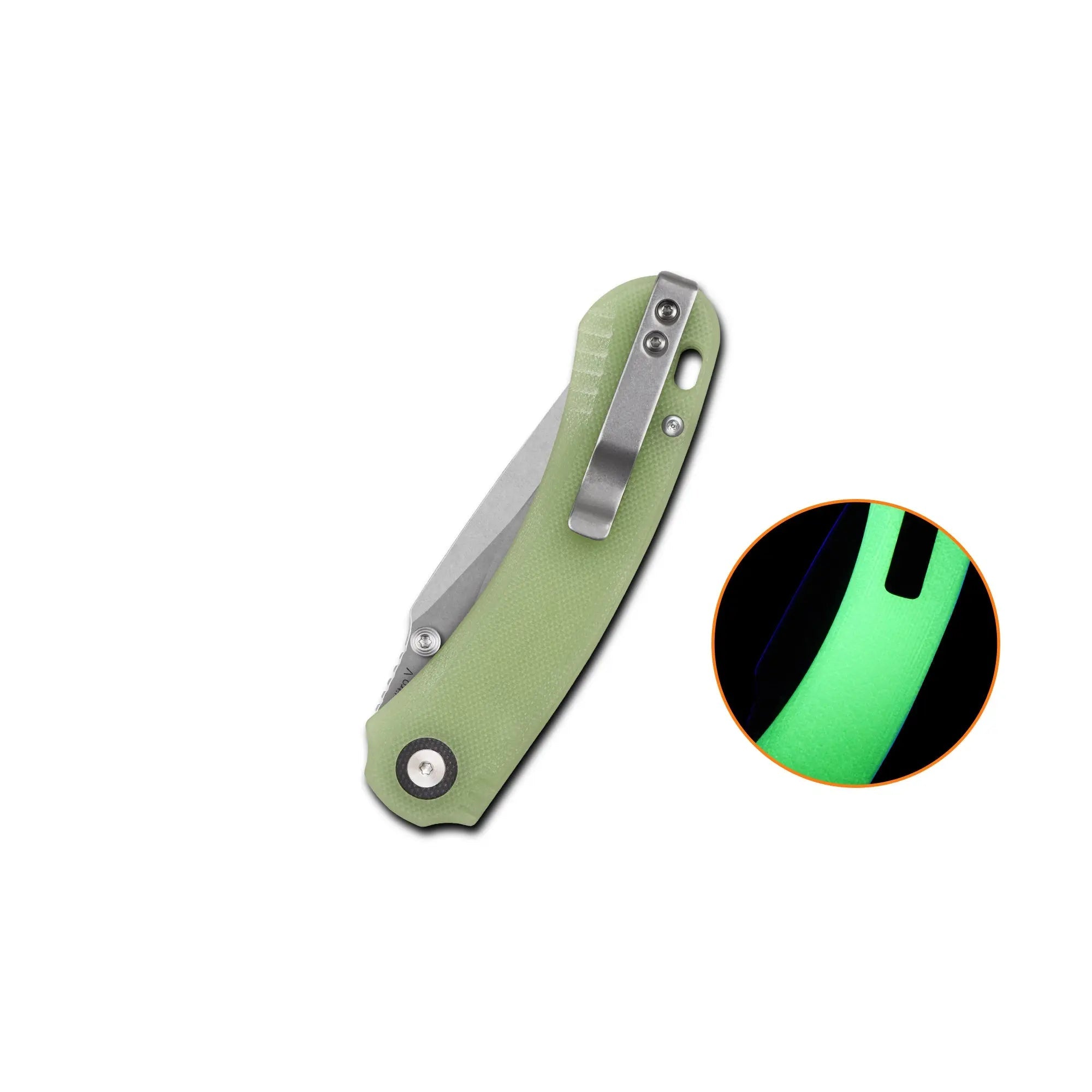 QSP Coyote Stonewash Nitro V Glow in the Dark G10 Folding Knife