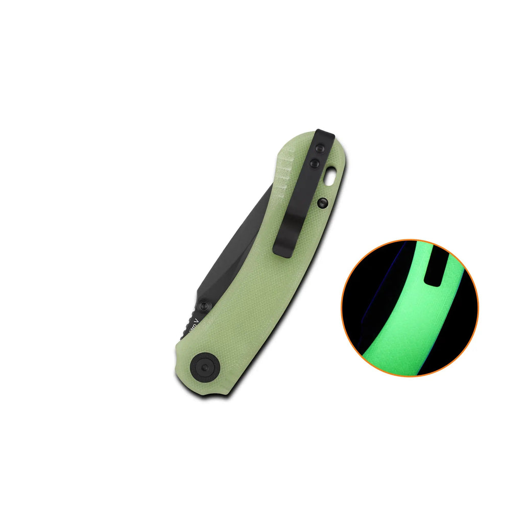 QSP Coyote Black Nitro V Glow in the Dark G10 Folding Knife