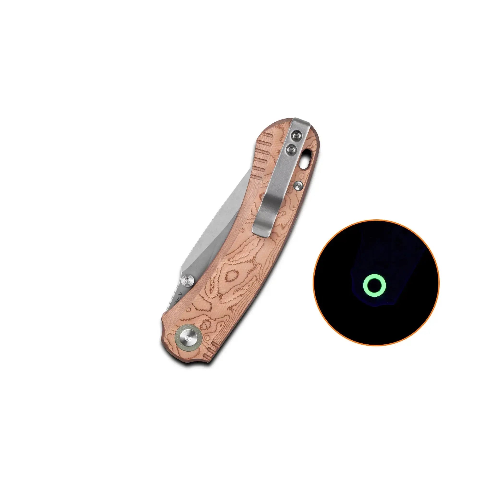 QSP Coyote Stonewash Nitro V Copper Foil G10 Folding Knife