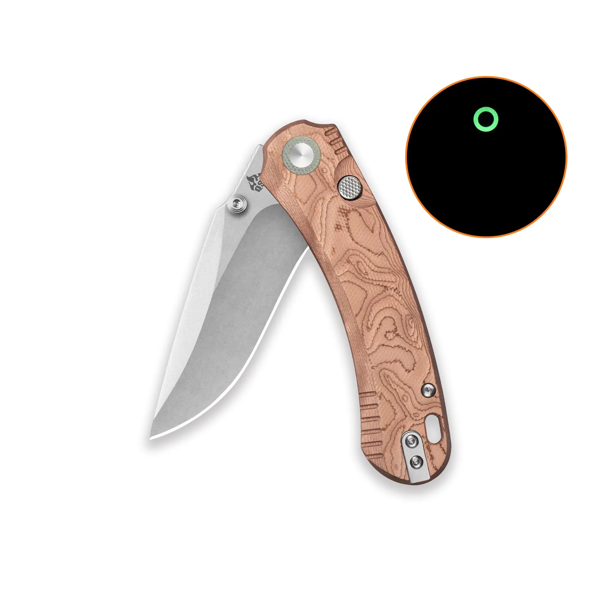 QSP Coyote Stonewash Nitro V Copper Foil G10 Folding Knife