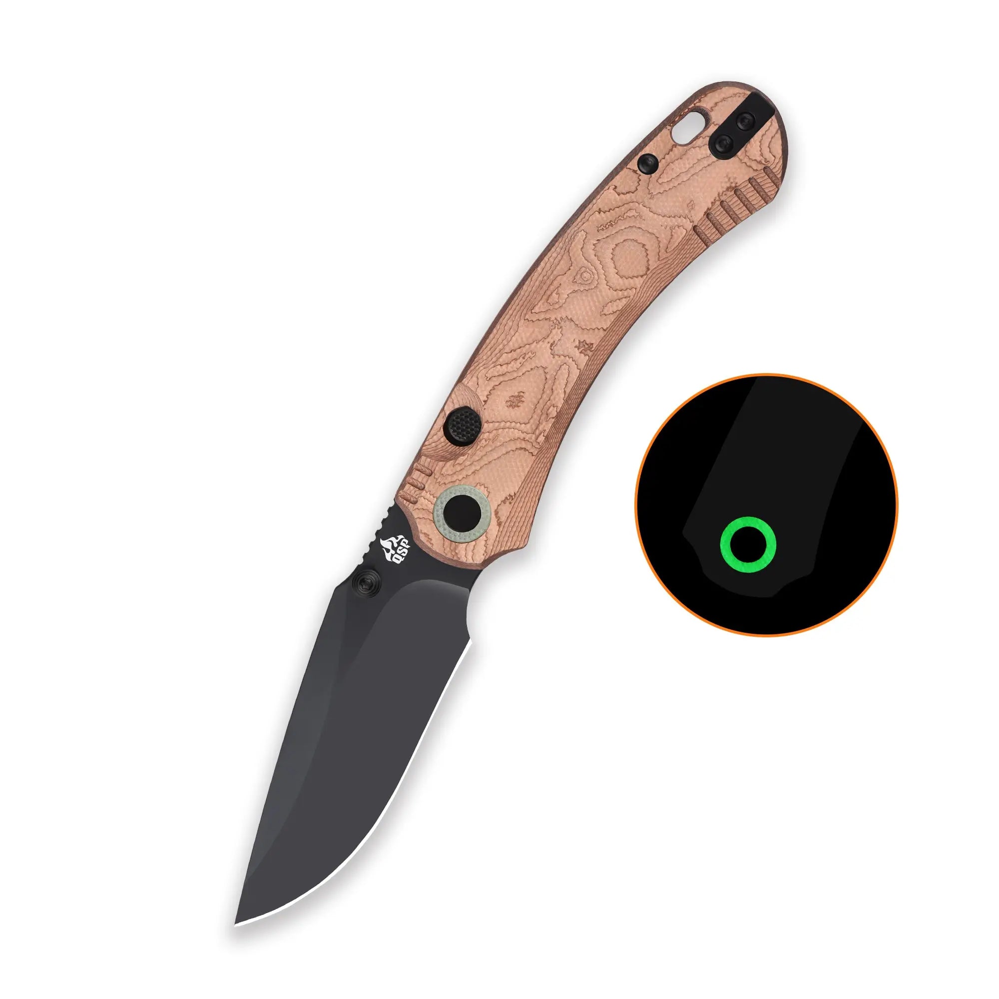 QSP Coyote Black Nitro V Copper Foil G10 Folding Knife