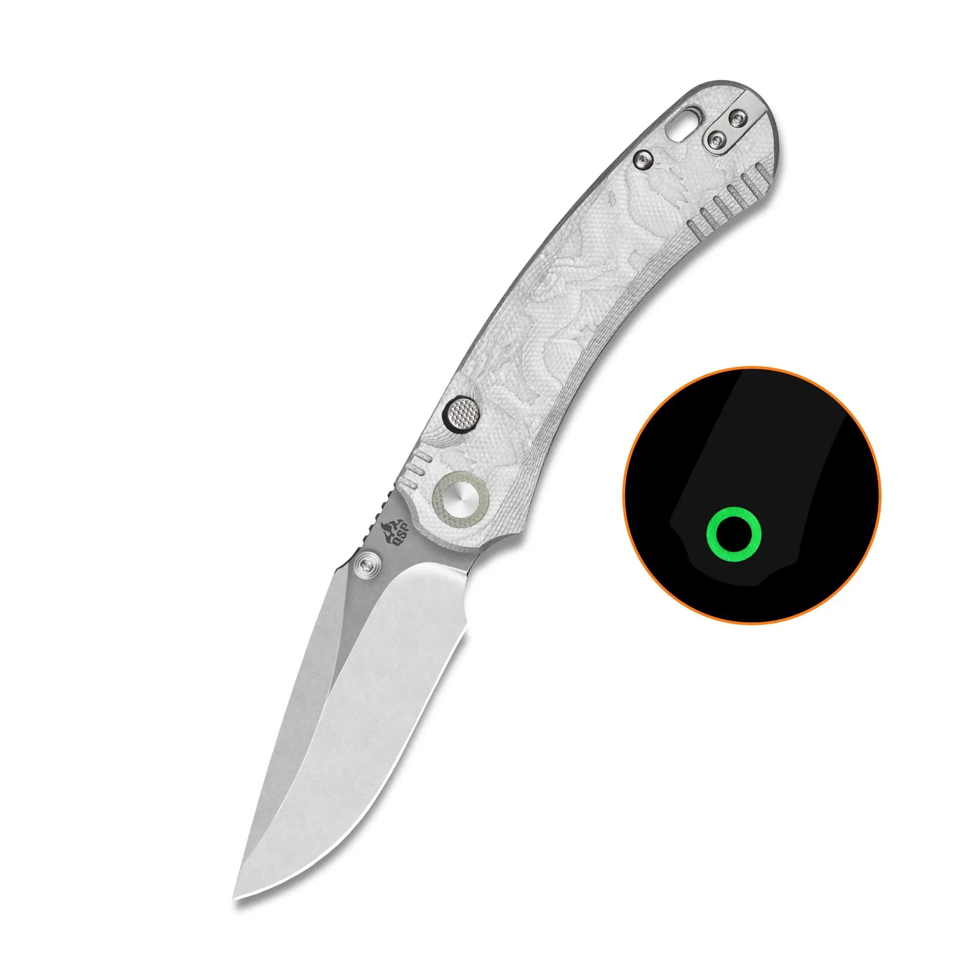 QSP Coyote Stonewash Nitro V Aluminum Foil G10 Folding Knife