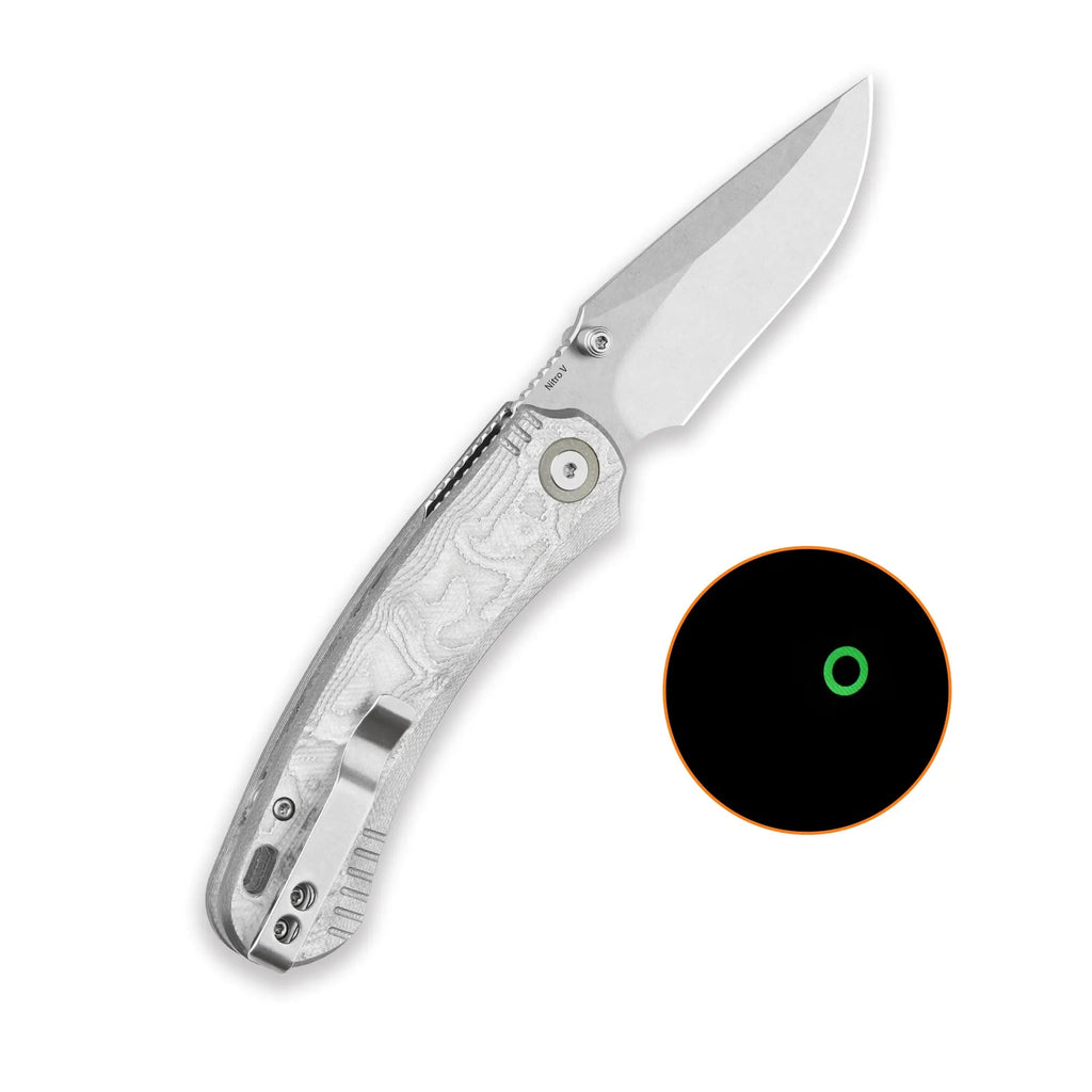 QSP Coyote Stonewash Nitro V Aluminum Foil G10 Folding Knife