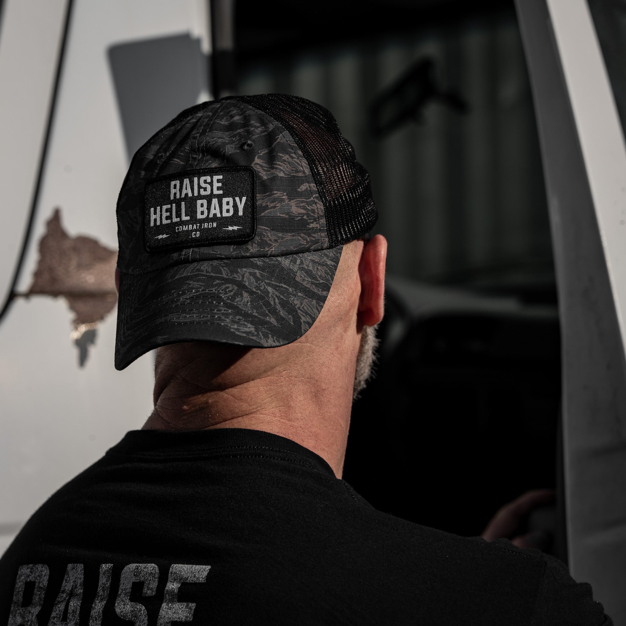 Raise Hell Baby Patch Tactical Ripstop Mesh Snapback Hat