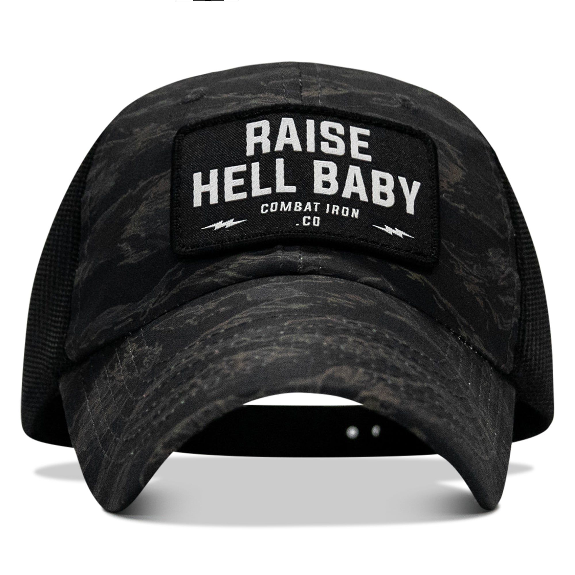 Raise Hell Baby Patch Tactical Ripstop Mesh Snapback Hat