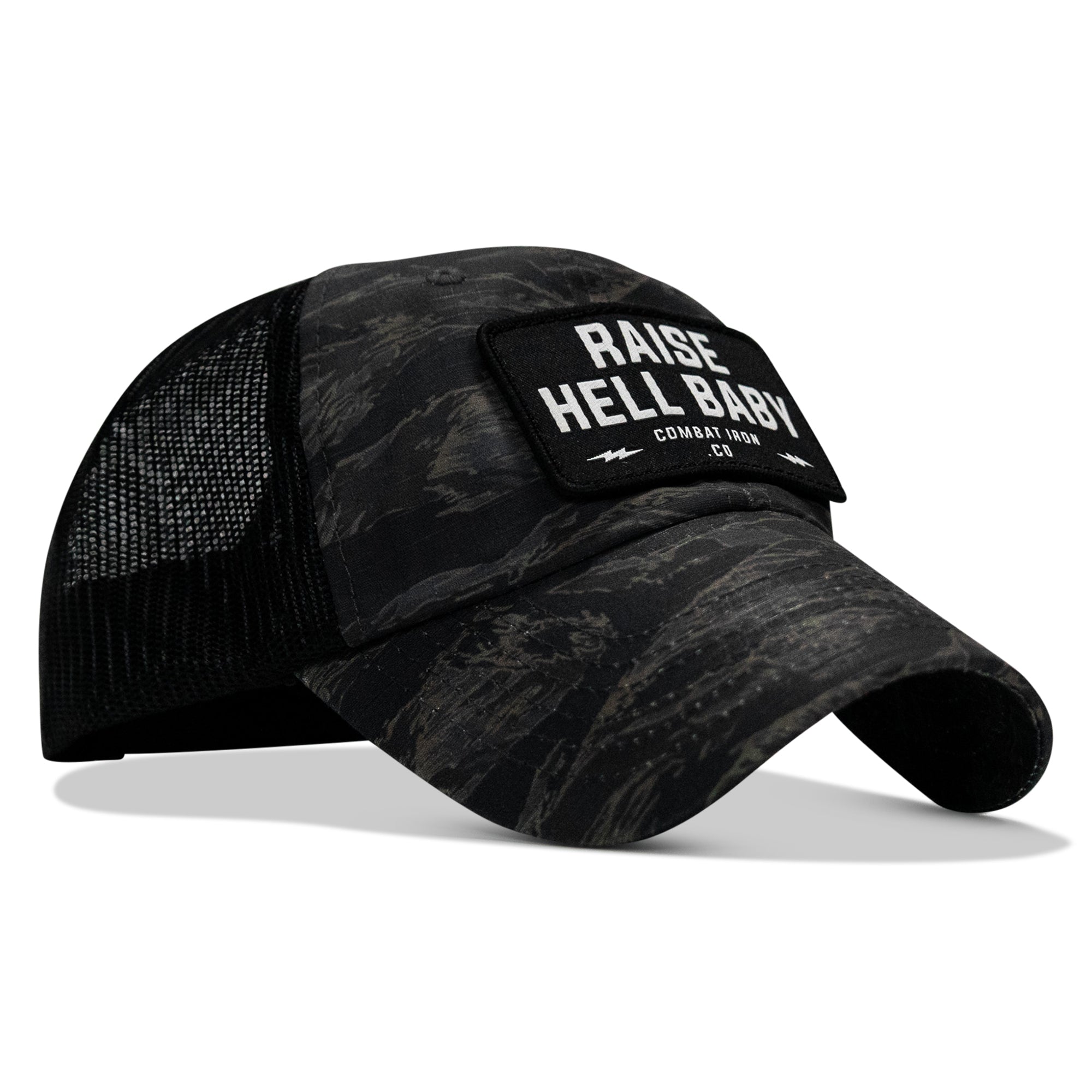 Raise Hell Baby Patch Tactical Ripstop Mesh Snapback Hat