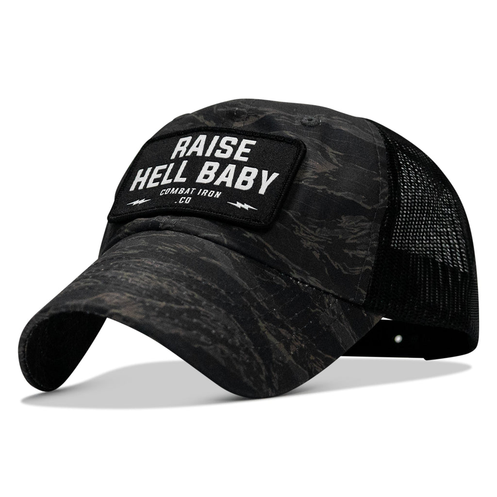 Raise Hell Baby Patch Tactical Ripstop Mesh Snapback Hat