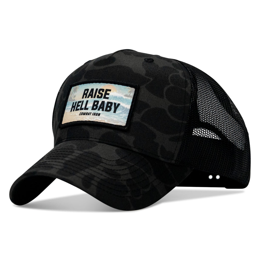 Raise Hell Baby Sunset Patch Snapback Hat
