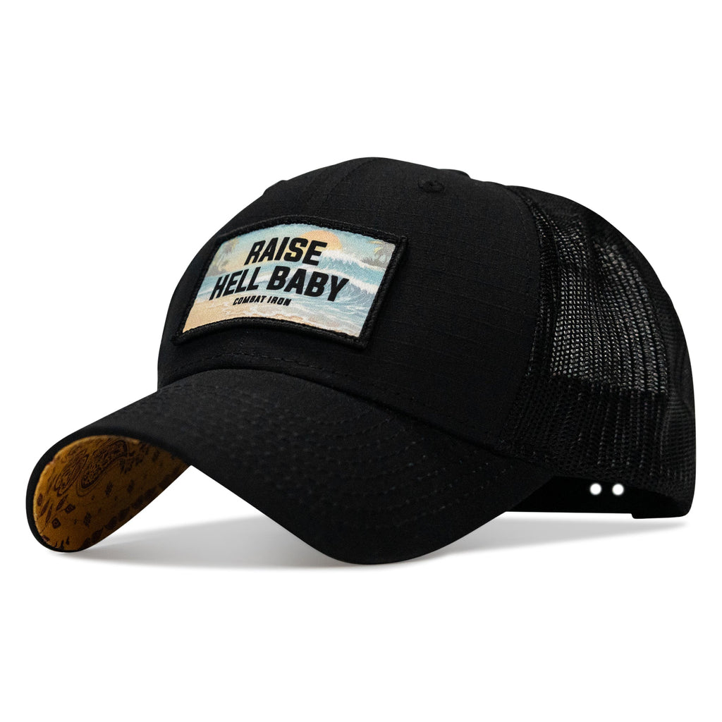Raise Hell Baby Sunset Patch Original Ripstop Snapback Hat