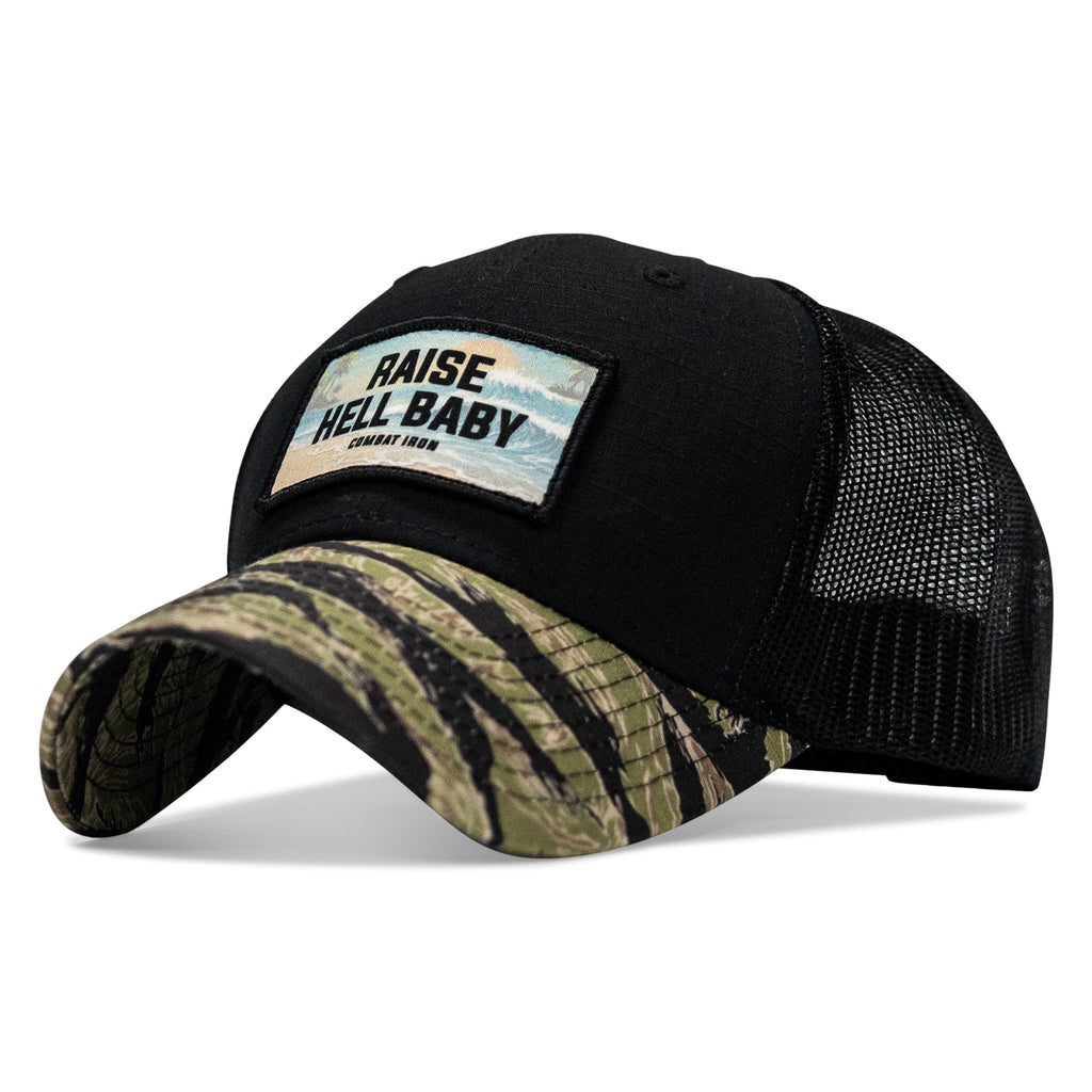 Raise Hell Baby Sunset Patch Original Ripstop Snapback Hat