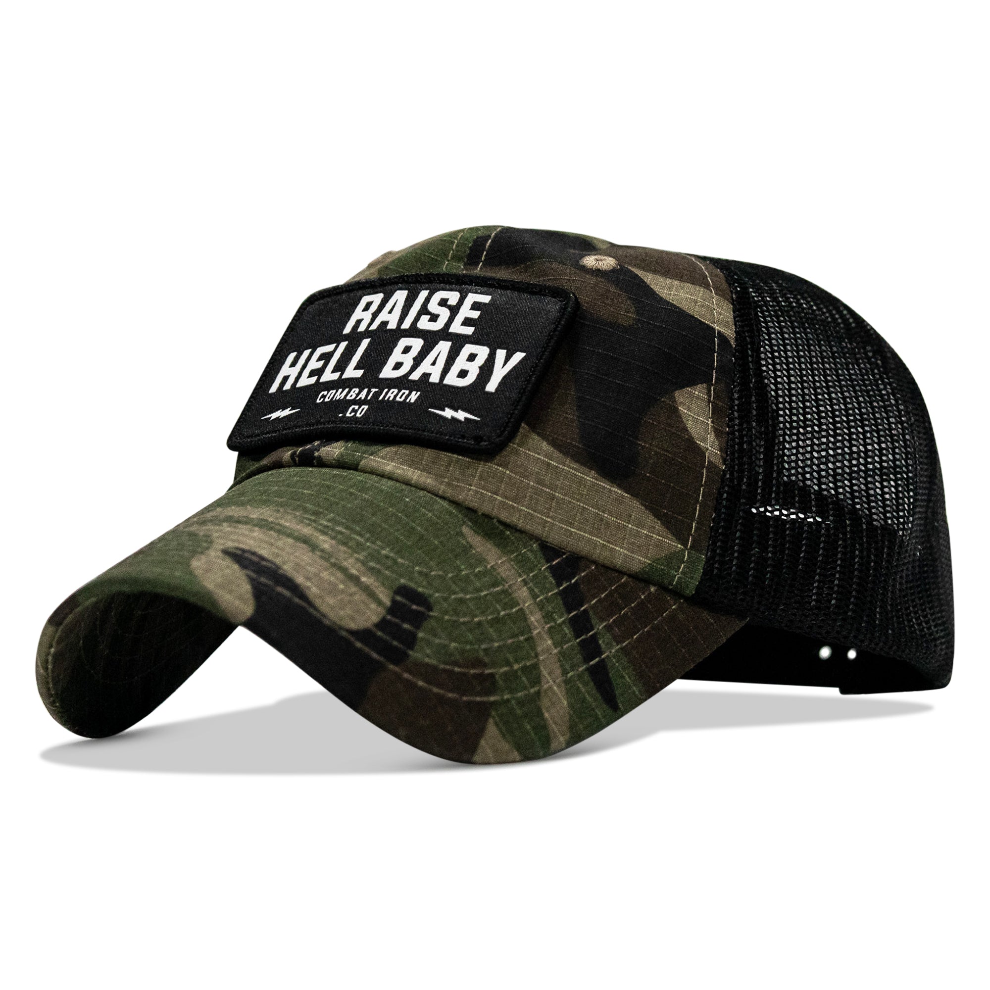 Raise Hell Baby Patch Tactical Ripstop Mesh Snapback Hat